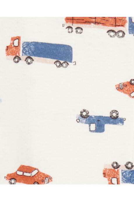 Pijama una pieza de algodón, con pie, diseño autos Sin color