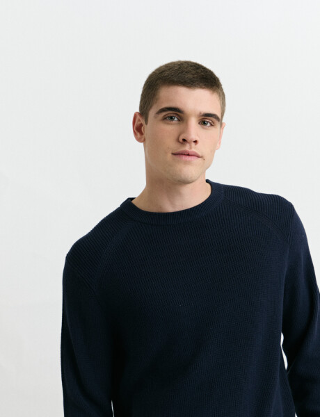 470986 SWEATER HARRINGTON LABEL Azul Oscuro
