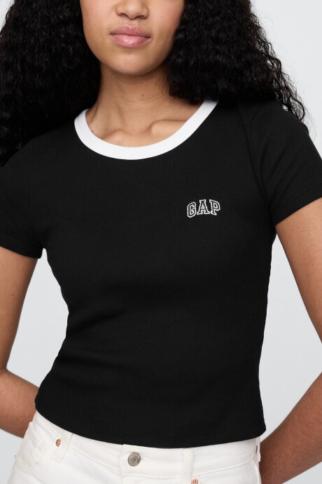 Remera Mini Logo Gap Mujer Black White Pk