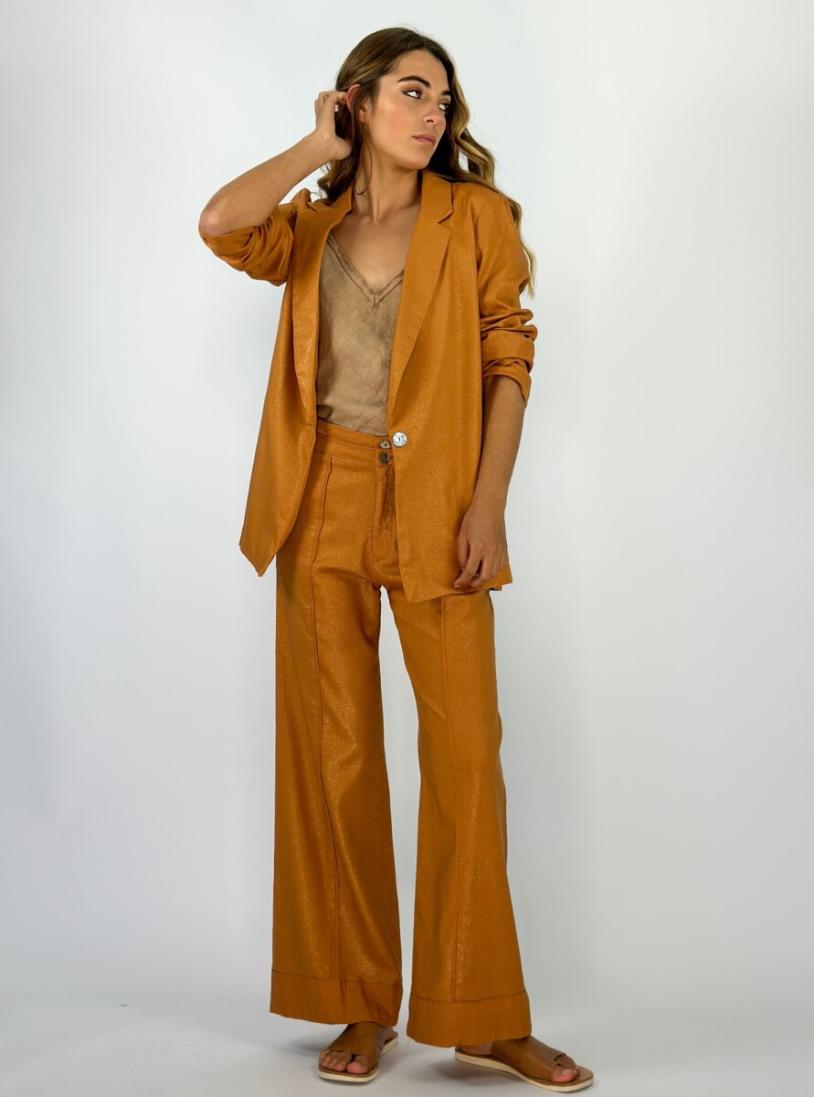 PANTALON METALIZADO CARMELO - CAMEL 