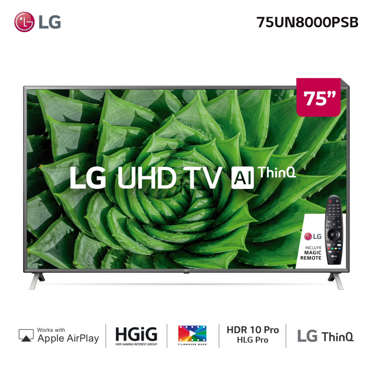 Smart TV LG 75" 4K 75UN8000PSB 