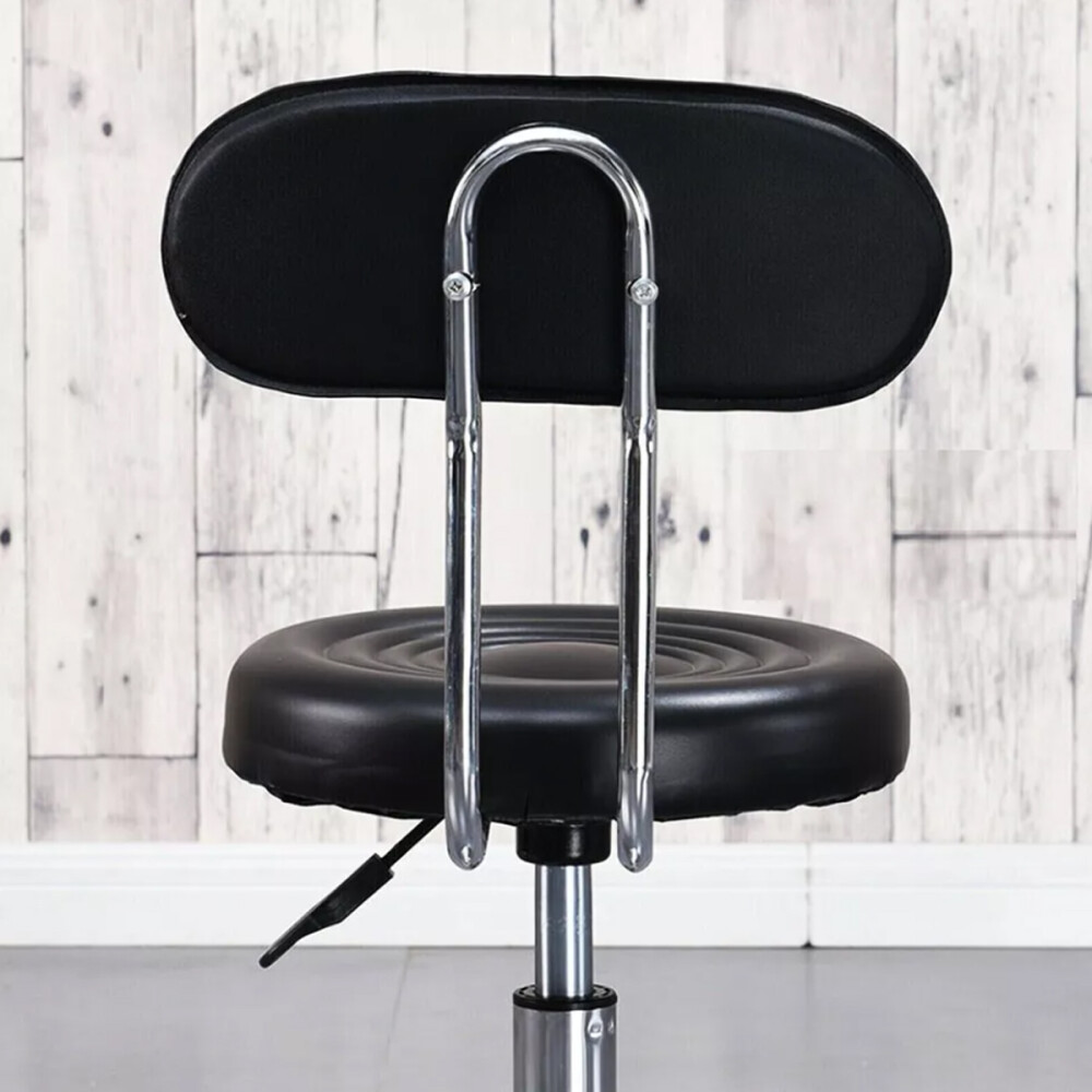 Banco Giratorio Con Respaldo Peluqueria Barberia Negro