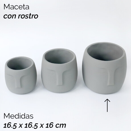 Maceta Con Rostro 16,5x16,5x16cm Unica