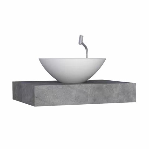 Mueble de baño suspendido en porcelanato Peri Gris Pulido 80 cm sin bacha Mueble De Baño Suspendido En Porcelanato Peri Gris Pulido 80 Cm Sin Bacha