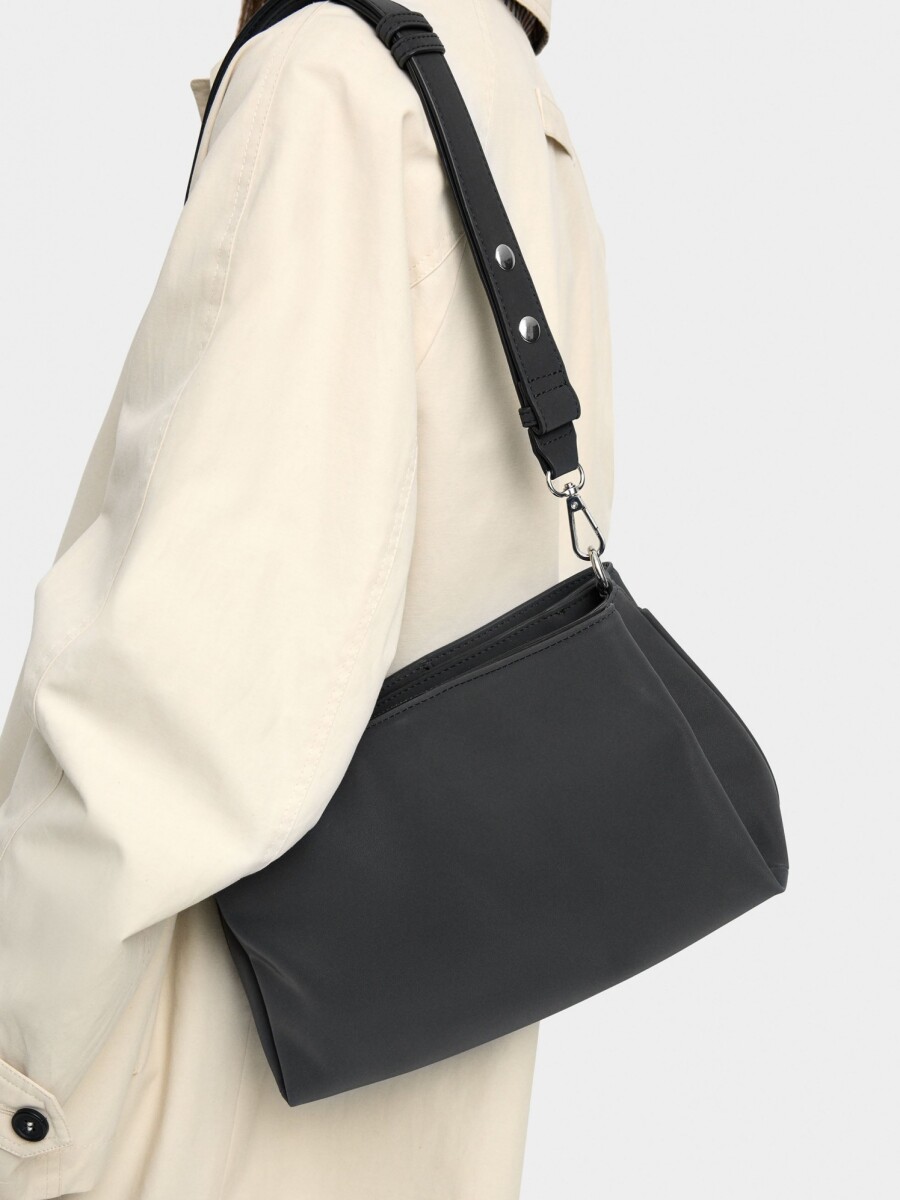 Bolso De Hombro Con Textura Suave negro