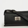 Cartera al hombro Leisure en efecto cuero graneado Negro