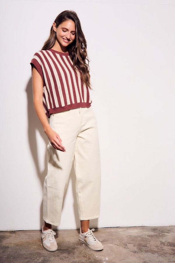 Chaleco Rayado Bordeaux