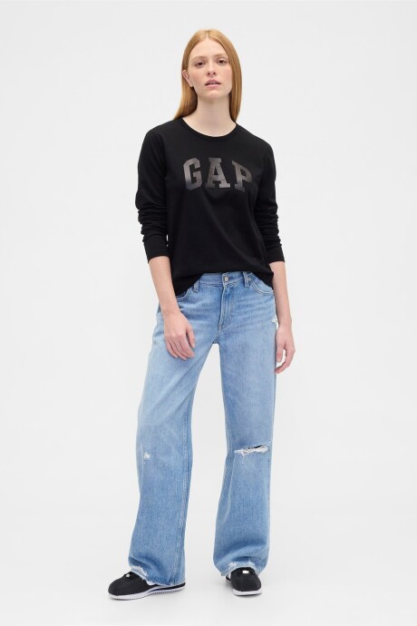 Remera Logo Gap Mujer Black