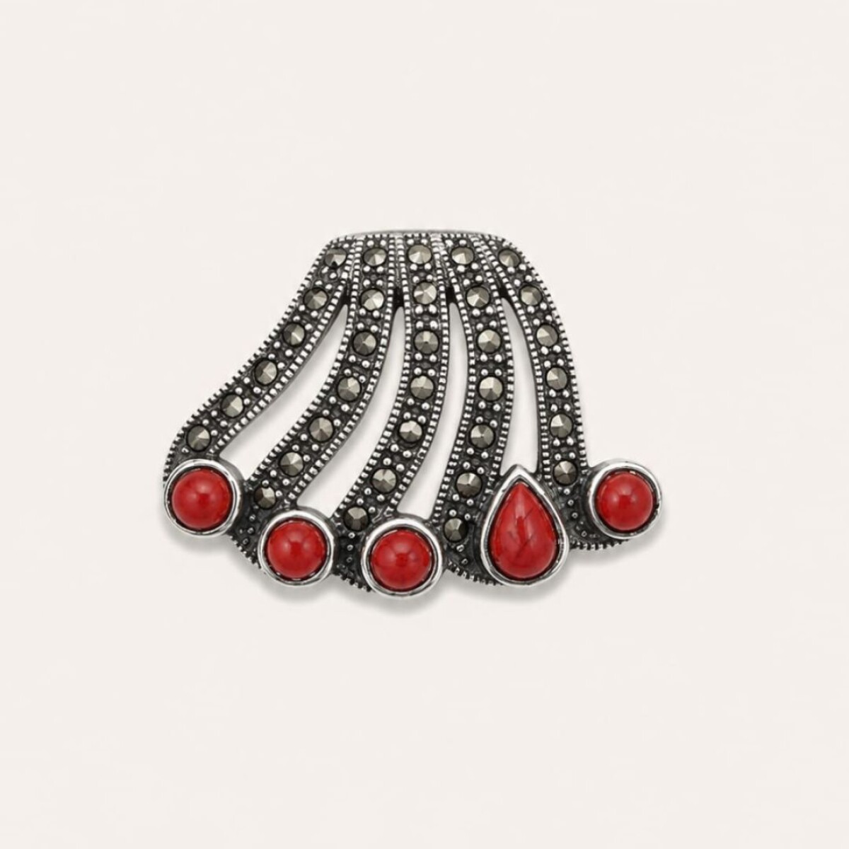 Dije Retro Coral - Plata 925 