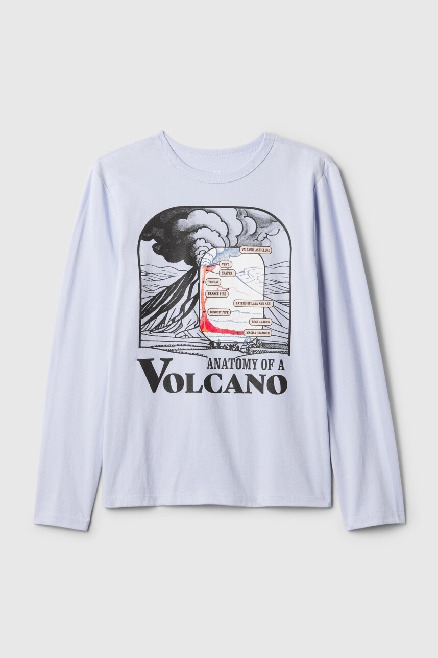 Remera Gráfico Manga Larga Niño Jet Stream Blue 337