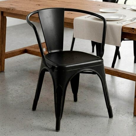 Silla Tolix Fade To Black Metálica Reposabrazo Negro