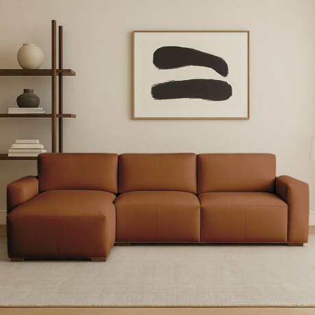Sofá con chaise LOFT Marrón - IZQUIERDO