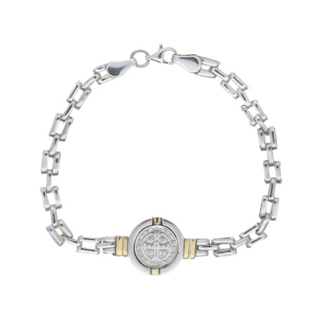 Pulsera de plata 925 y double Oro 18 ktes SAN BENITO Pulsera de plata 925 y double Oro 18 ktes SAN BENITO