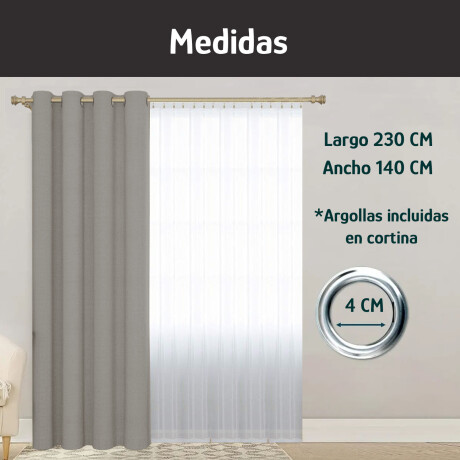 Cortina Blackout 140x230 Cm No Pasa Luz Living Dormitorio Gris Oscuro