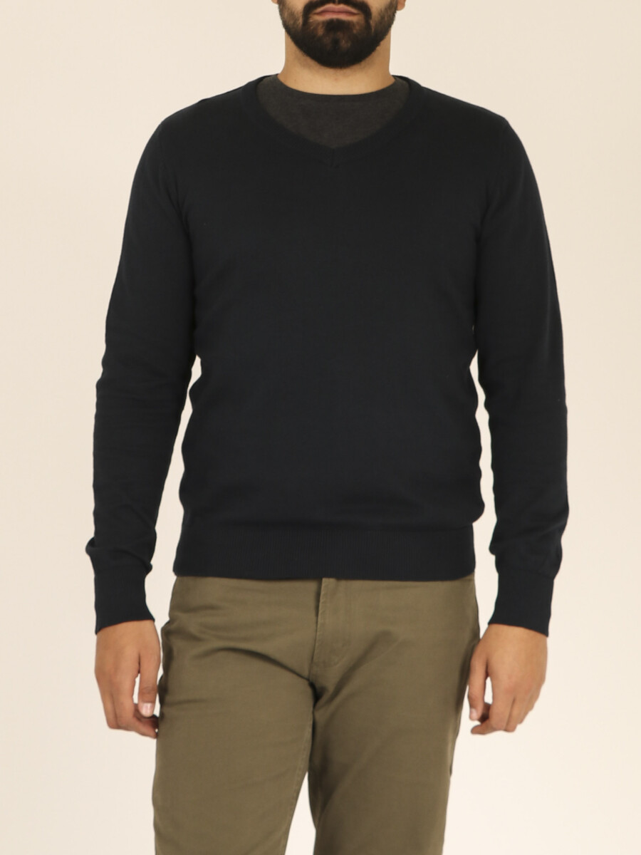 Sweater Slim Feraud - Azul Oscuro 