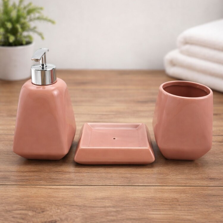 DISPENSADOR DE JABON DE CERAMICA 3 PIEZAS DISPENSADOR DE JABON DE CERAMICA 3 PIEZAS
