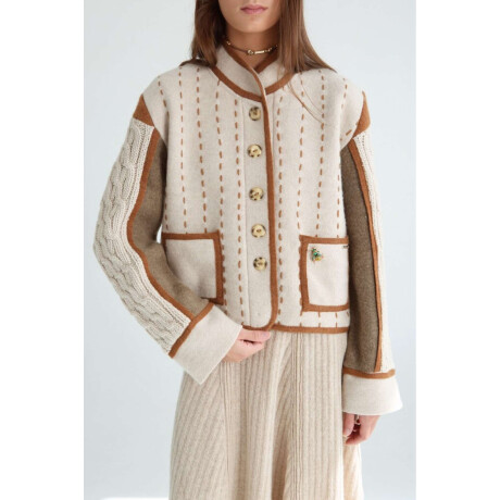 Chaqueta Mena Beige y visón