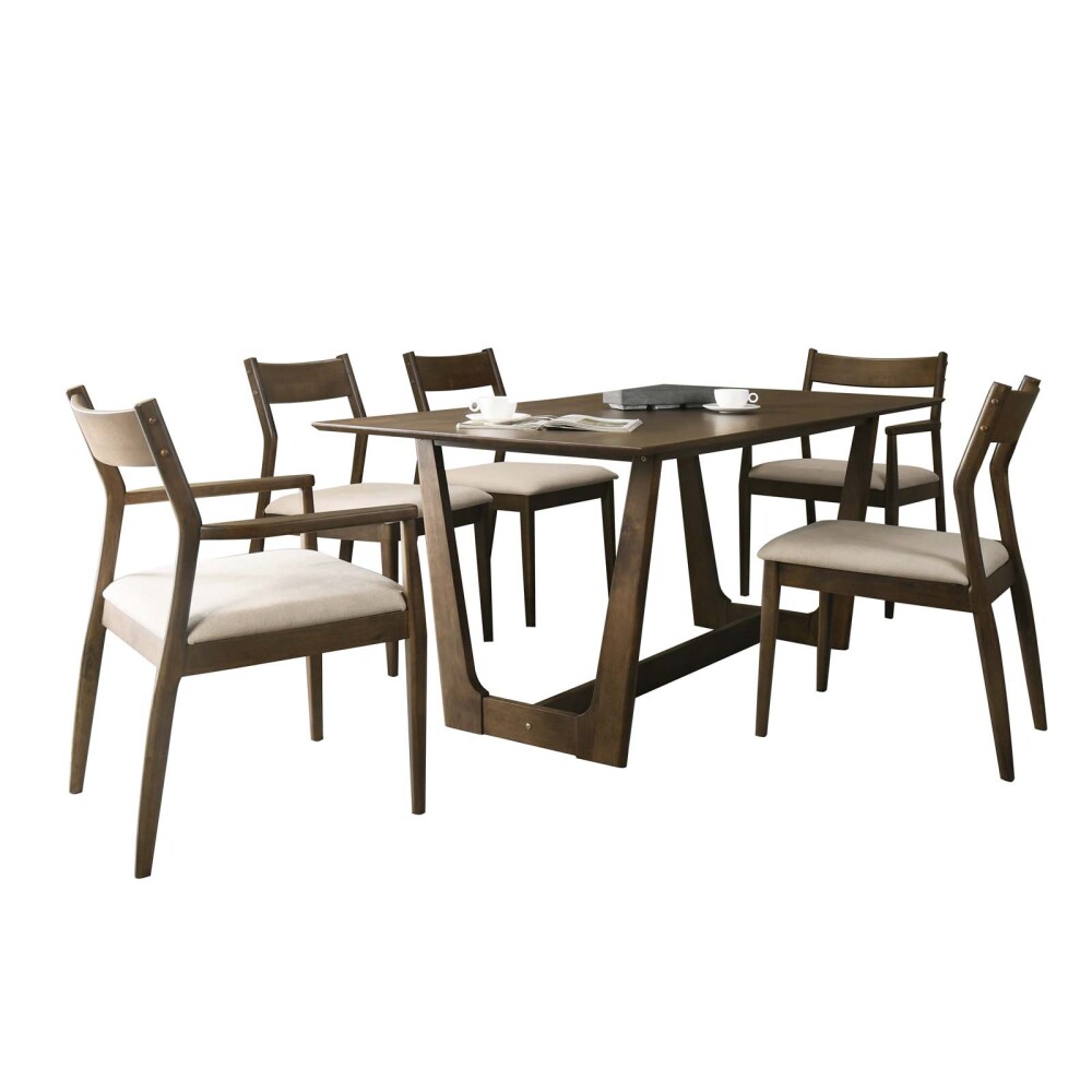 JUEGO DE COMEDOR 1+6 MADERA OSLO