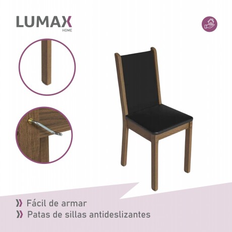 Juego de Comedor Mesa de Madera 6 Sillas Rustico Negro