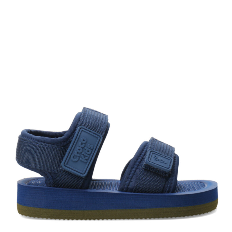 Sandalias de Niño Croco Kids Tiny Con Velcro Azul Marino - Verde