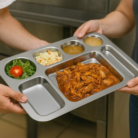 Bandeja con Reparticiones de Acero Inoxidable 40 x 29 cm Bandeja con Reparticiones de Acero Inoxidable 40 x 29 cm