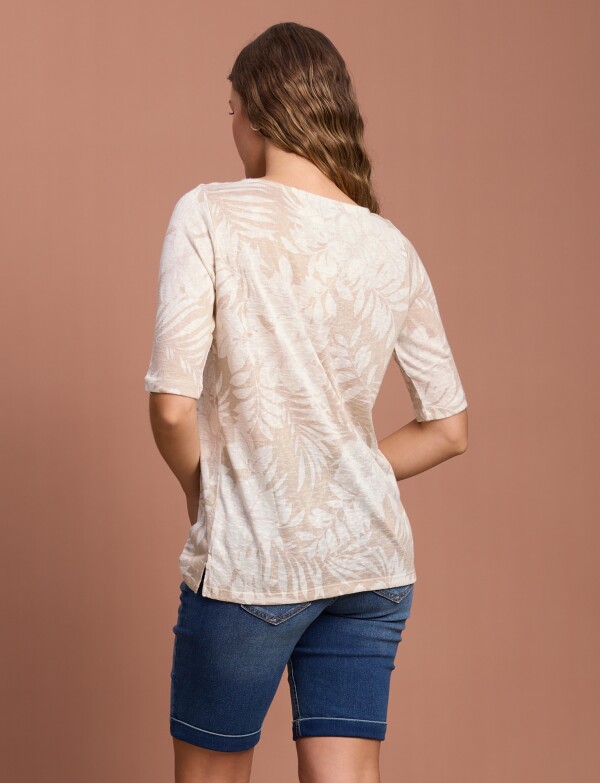 Remera 3/4 Printed BEIGE/MULTI