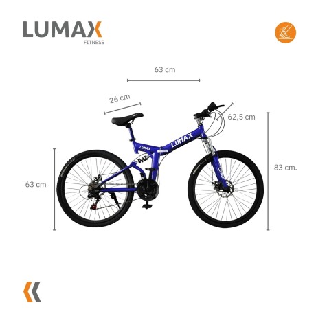 Bicicleta de montaña plegable rodado 26 Lumax Azul