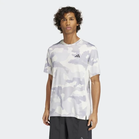 Remera Adidas Train Essentials Camo Blanco