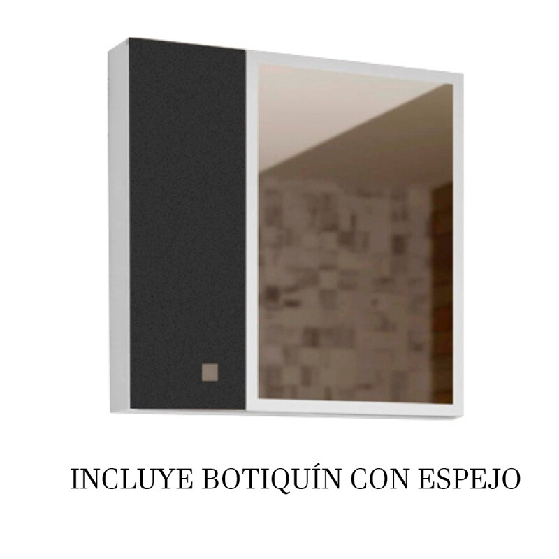 Mueble Baño De 60cm Ancho+bacha+botiquín+espejo Blanco/gris Mueble Baño De 60cm Ancho+bacha+botiquín+espejo Blanco/gris