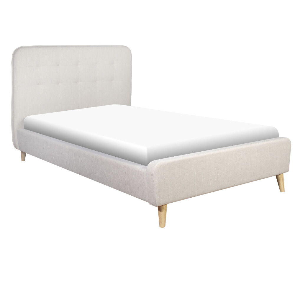 CAMA 2 PLAZAS MADERA-Y-TELA NATURAL-BEIGE MARGARITA