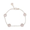 Pulsera Force-Plata Rodinada-Piedra Cuarzo rosa-PU2004 conpiedra
