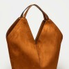 Bolso Josephine en efecto gamuza Tabaco