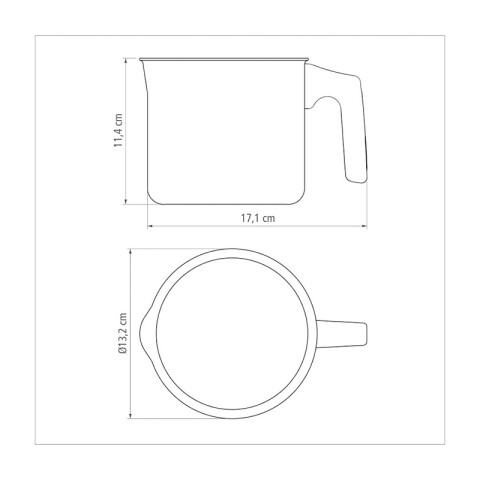 Hervidor de leche modelo "PARIS", 1,2 lts. Ø12cm -TRAMONTINA TR5981
