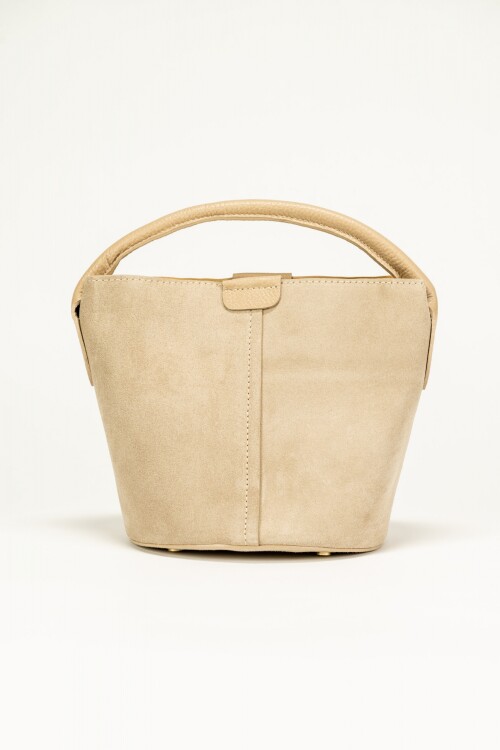 Mini cartera gamuza Taupe