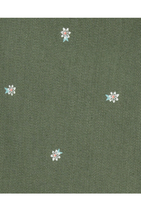 Pantalón de sarga, diseño floral Sin color
