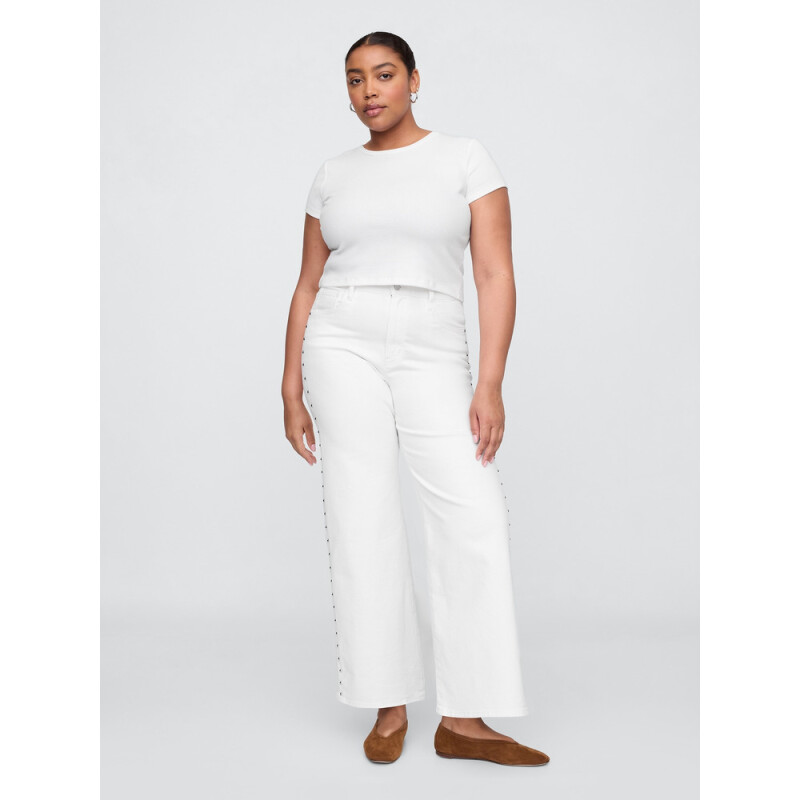V-HR WIDE LEG STUD NEW OFF WHITE BRIGHT WHITE