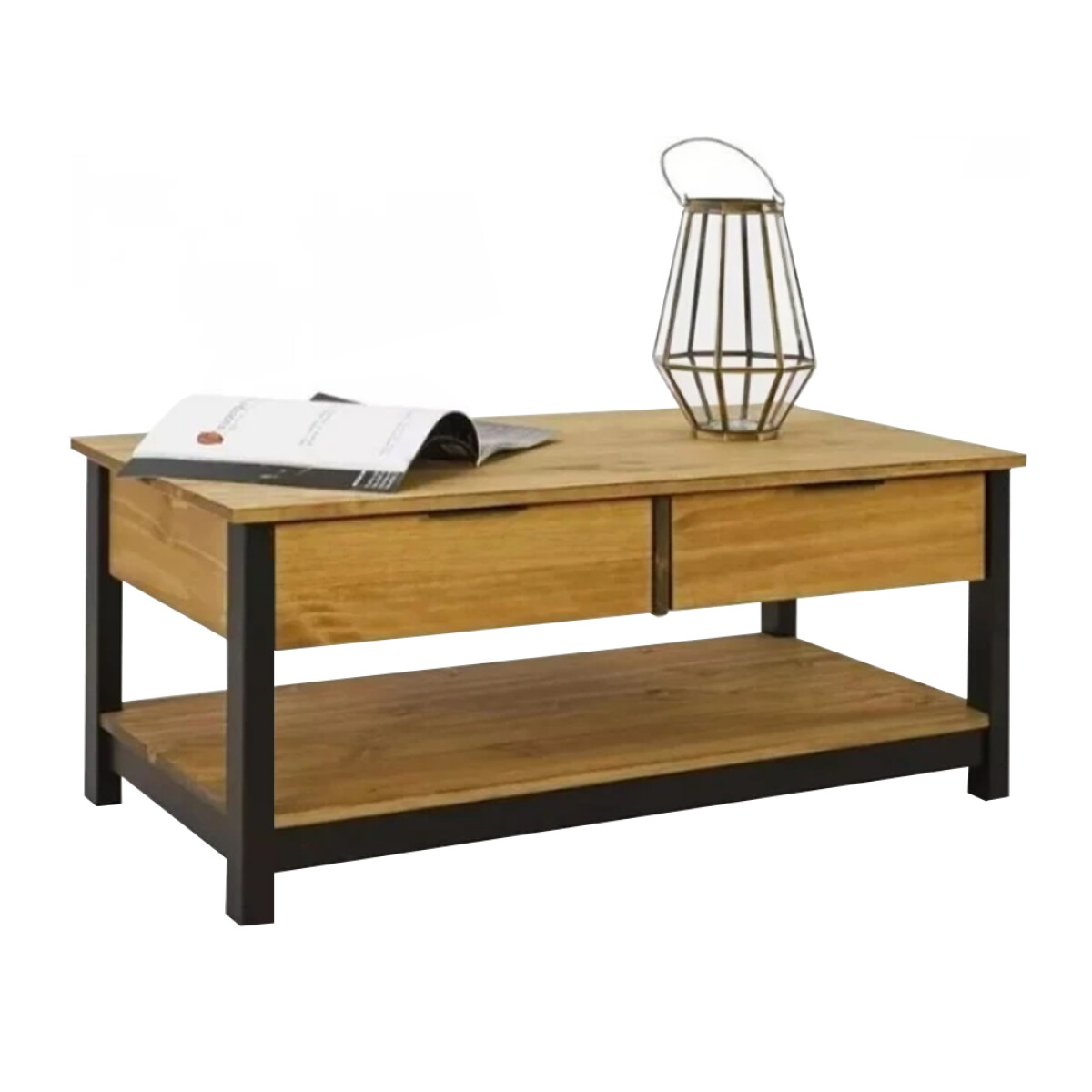 MESA DE LIVING CENTRO EN MADERA MACIZA - CON CAJONES 