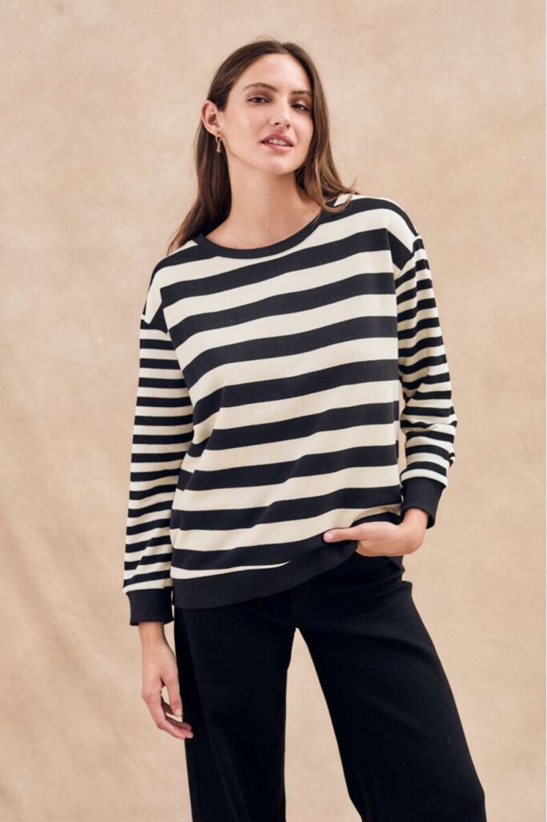 Sweater Rayado Multi - Negro 