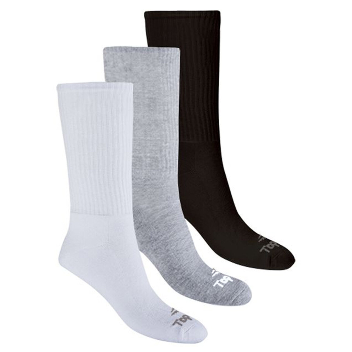 Medias de Hombre Topper x3 Caña Alta - Blanco - Gris - Negro 