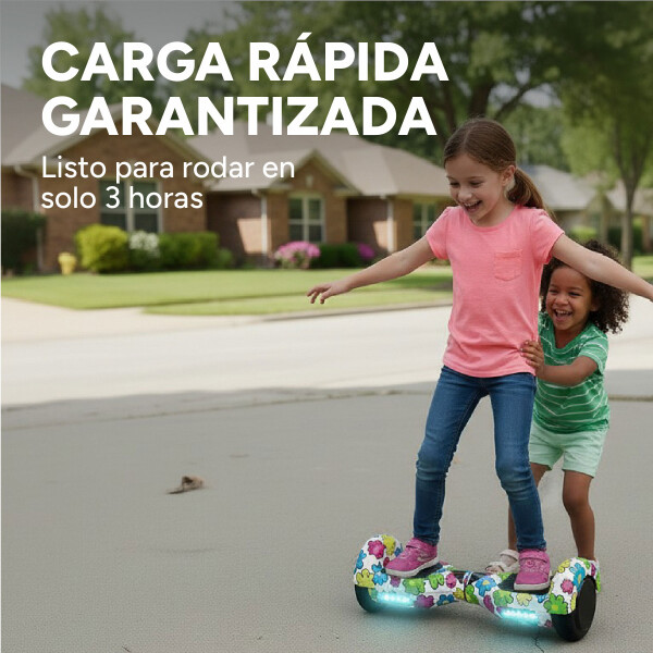 Skate Electrico Hoverboard Gogreen Musica Bt Luces Patineta Diseño Flores