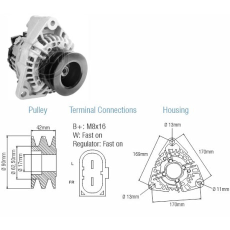 ALTERNADOR MERCEDES BENZ 12V 90A M.BENZ 710-1114-VW DELIVERY 10160-5150-816 ZM ALTERNADOR MERCEDES BENZ 12V 90A M.BENZ 710-1114-VW DELIVERY 10160-5150-816 ZM