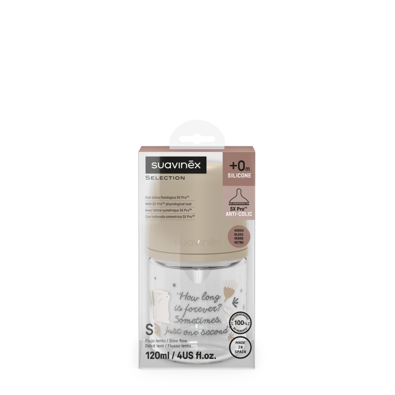 Mamadera Suavinex Vidrio 120ml Fisio 0-3m F/s Beige Mamadera Suavinex Vidrio 120ml Fisio 0-3m F/s Beige