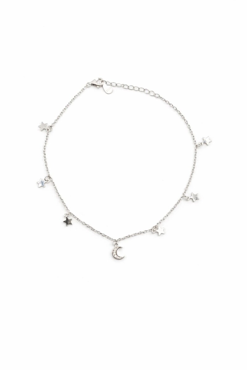 Tobillera force - Dije estrellas - Plata 925 - sin piedra - TO3003 - sinpiedra 