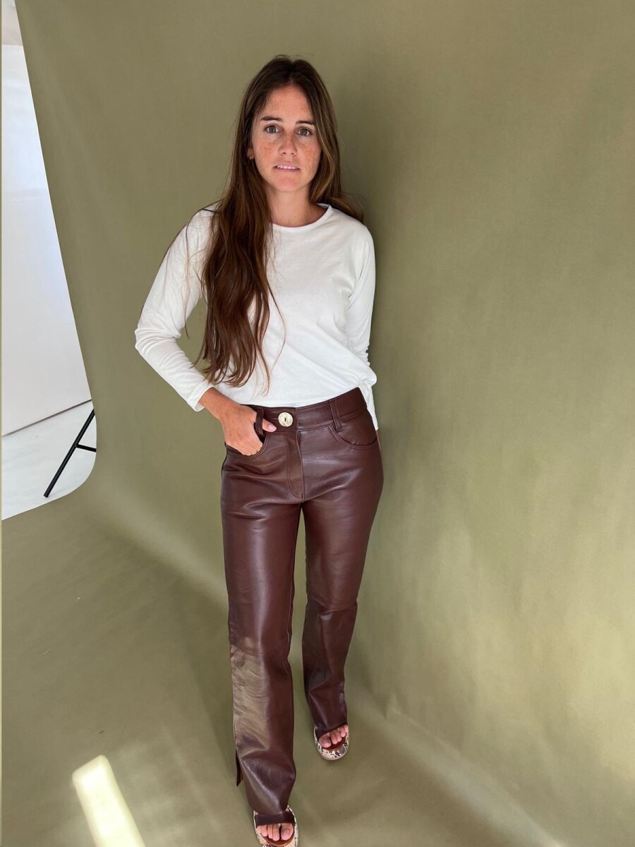Leather jeans - Chocolate 