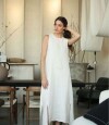Vestido Flor Beige