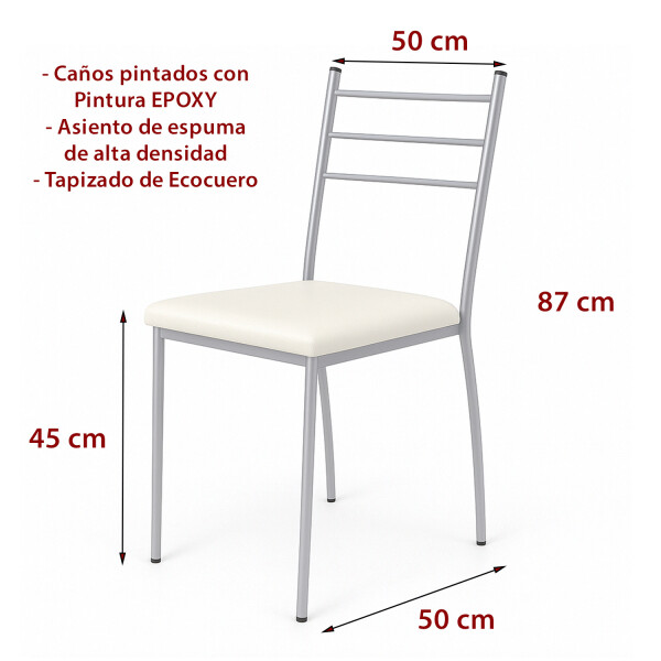 Silla Gitana Acolchonada Con Hierro, Soportan 150 Kg BLANCO