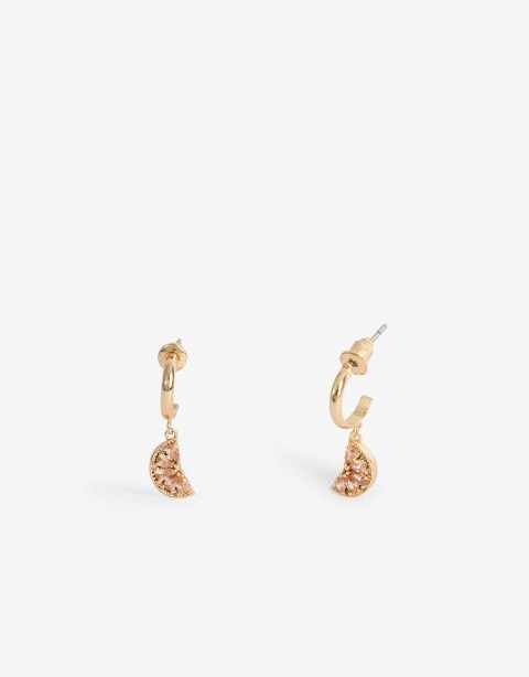 Aros Argollas Cubic zirconia Aros Argolla Frutas Cubic Zirconia - Dorado