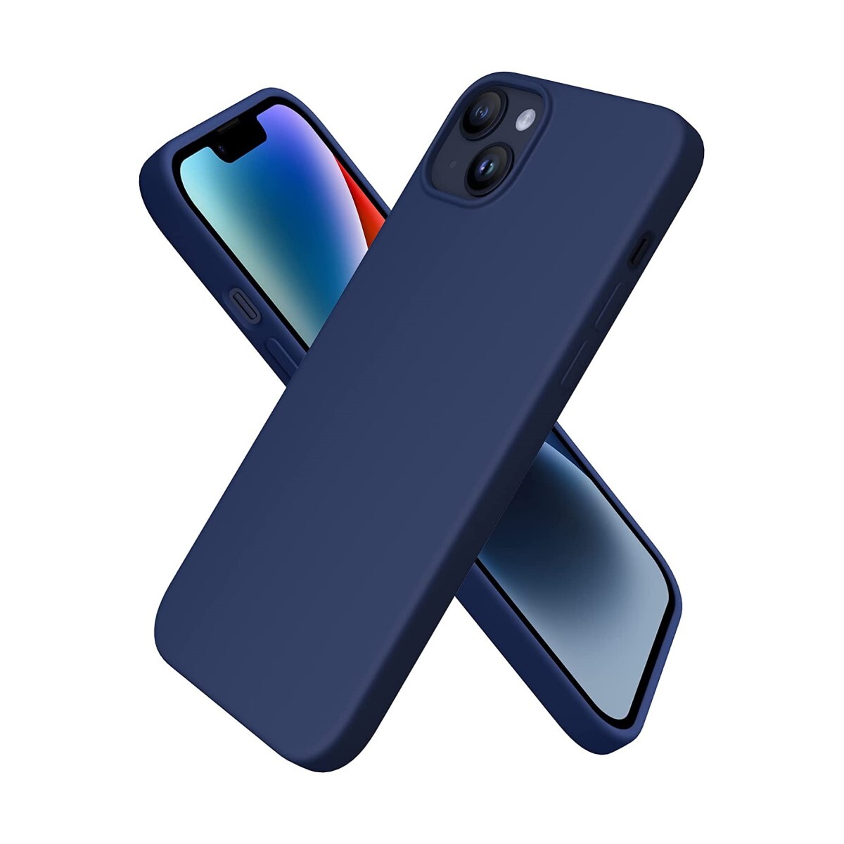 Protector case de silicona para iphone 14 plus - Azul marino 