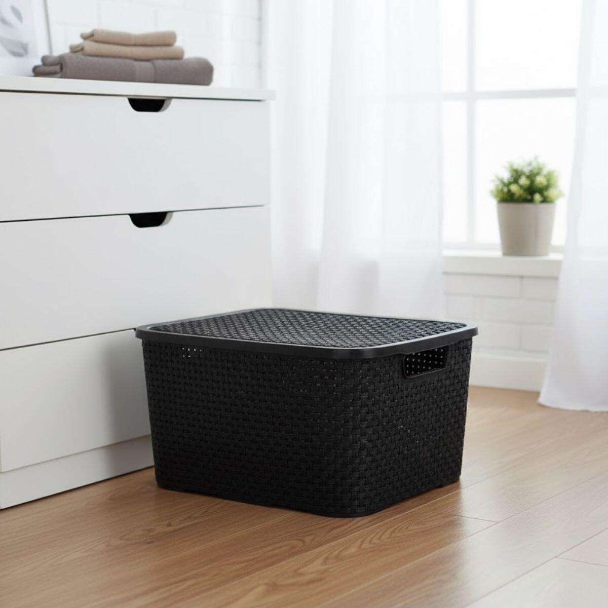Caja ratán 15 lts - NEGRO 