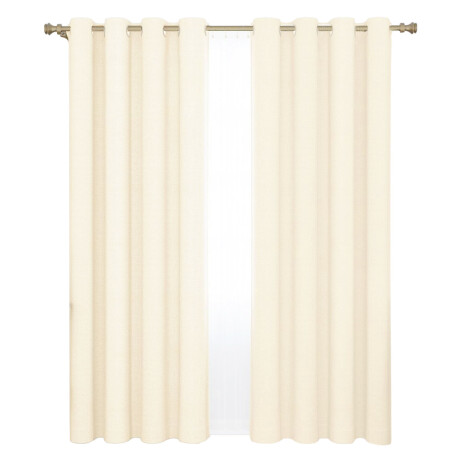 Set x2 Cortina Blackout 140x230 Cm Living Dormitorio Blanco Hueso